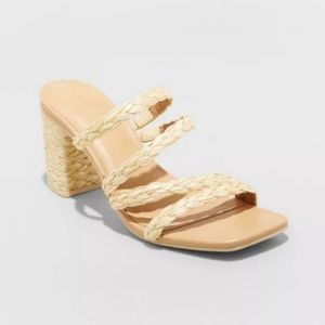 Universal Thread Claire Raffia Heels Size 5